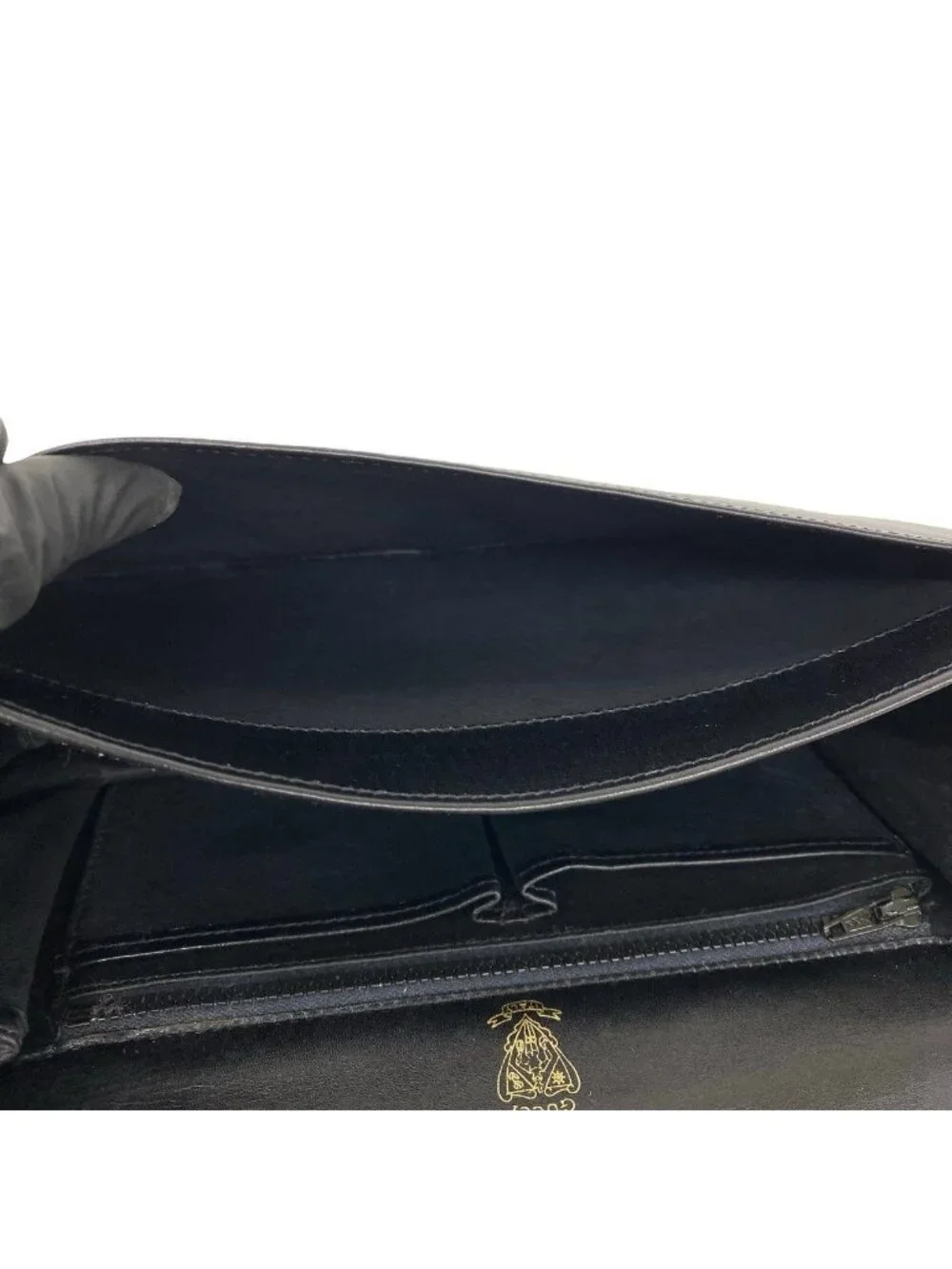 Gucci Vintage Horsebit Leather Shoulder Bag Pochette Black